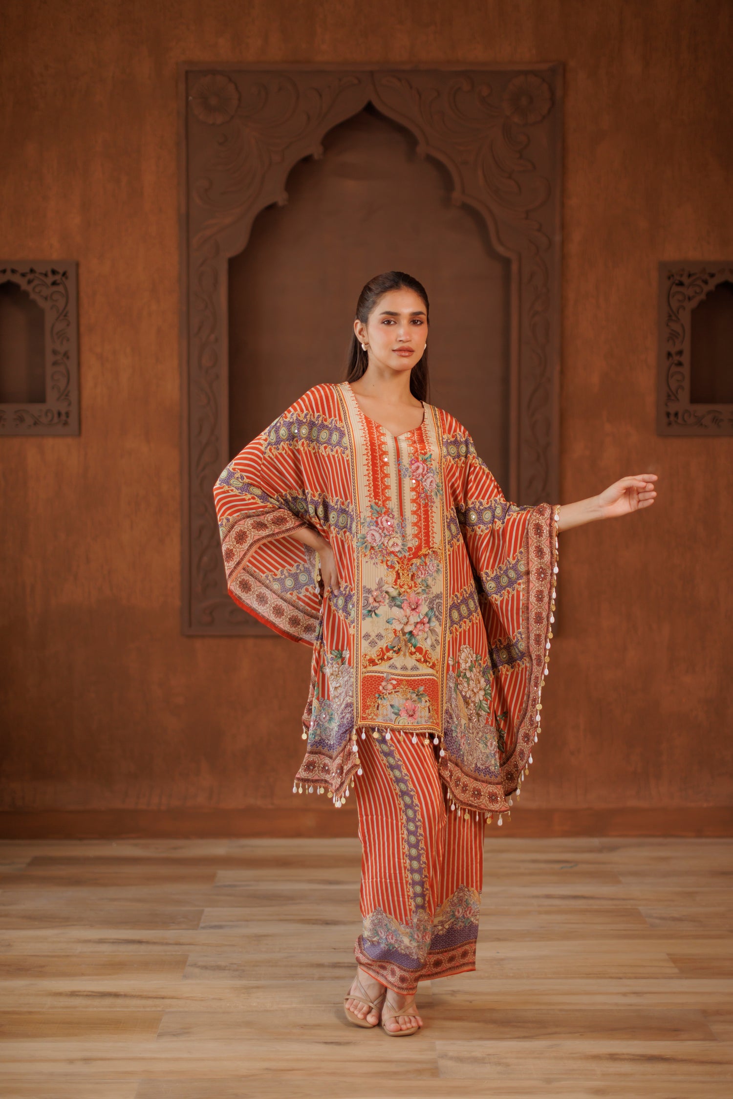 Sunset Bloom Printed Kaftan Co-ord Set